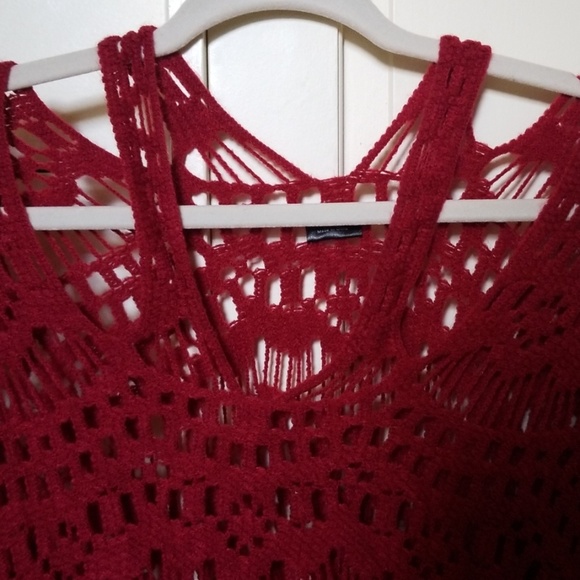 LV's Collections Sweaters - Sweater poncho deep red OS